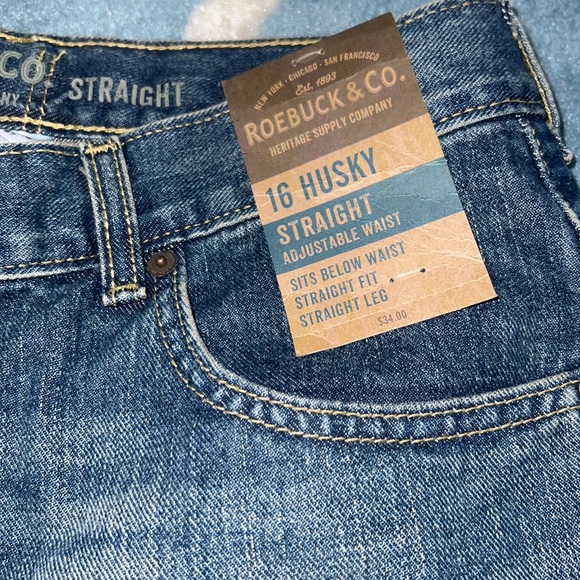 Roebuck & Co. Straight Adjustable Waist Boys Denim Jeans - Picture 5 of 6